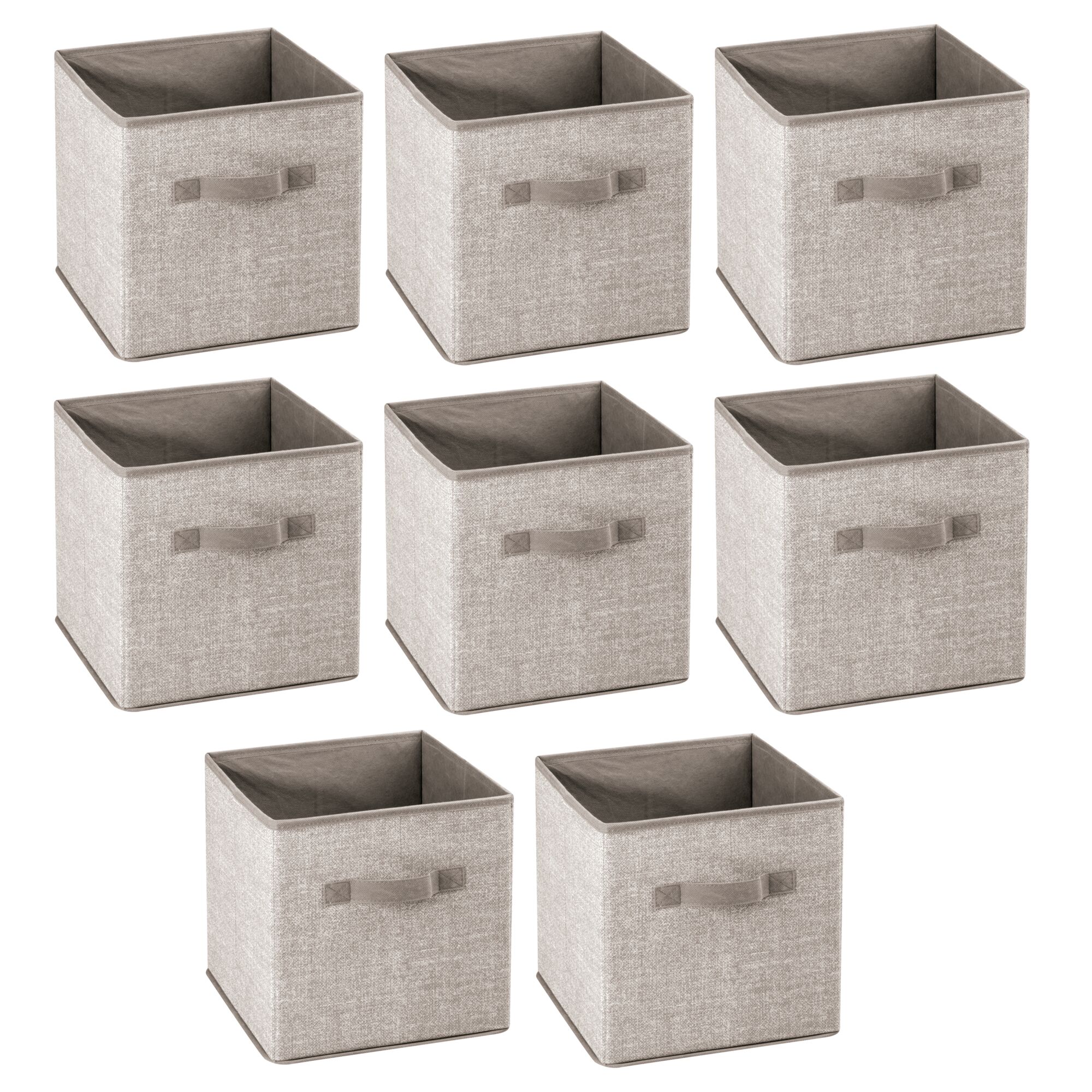 mDesign Small Soft Fabric Closet Organizer Cube Bin Box - Front Handle